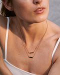 Bryan Anthonys Through Thick and Thin Gold Necklace Set with Crystals on model