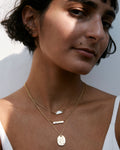 Bryan Anthonys tu eres mi sol Gold Necklace Set with Crystals on model