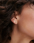 Bryan Anthonys Stand Tall Stay Sweet Gold Stud Earrings on model