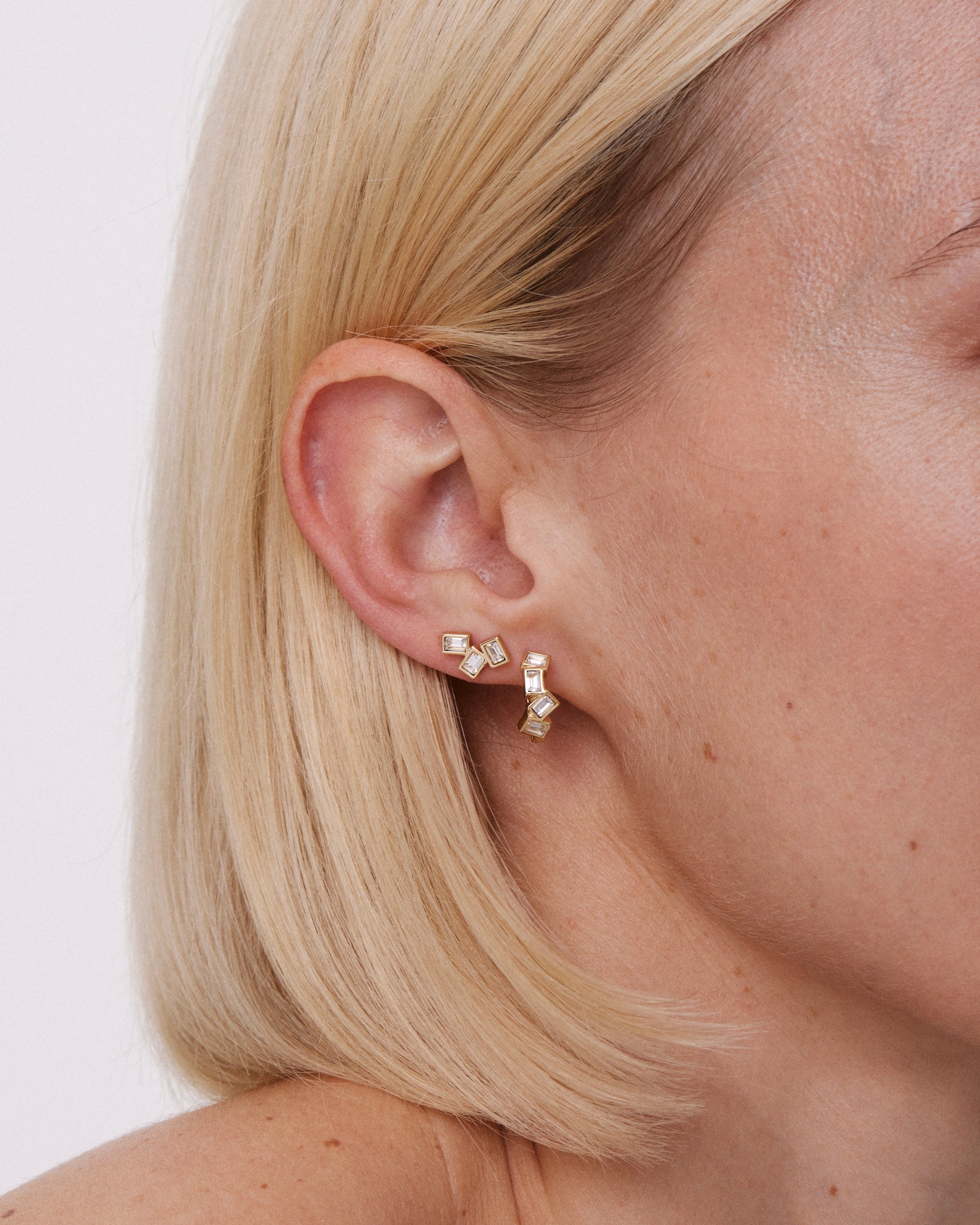 Bryan Anthonys Beautifully Broken Gold Stud Earrings On Model