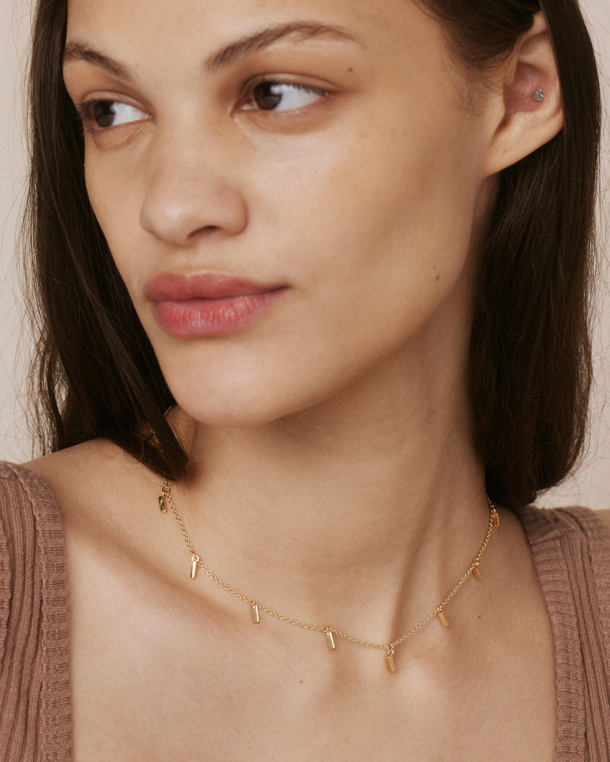Bryan Anthonys Still Falling For You Gold Necklace On Model