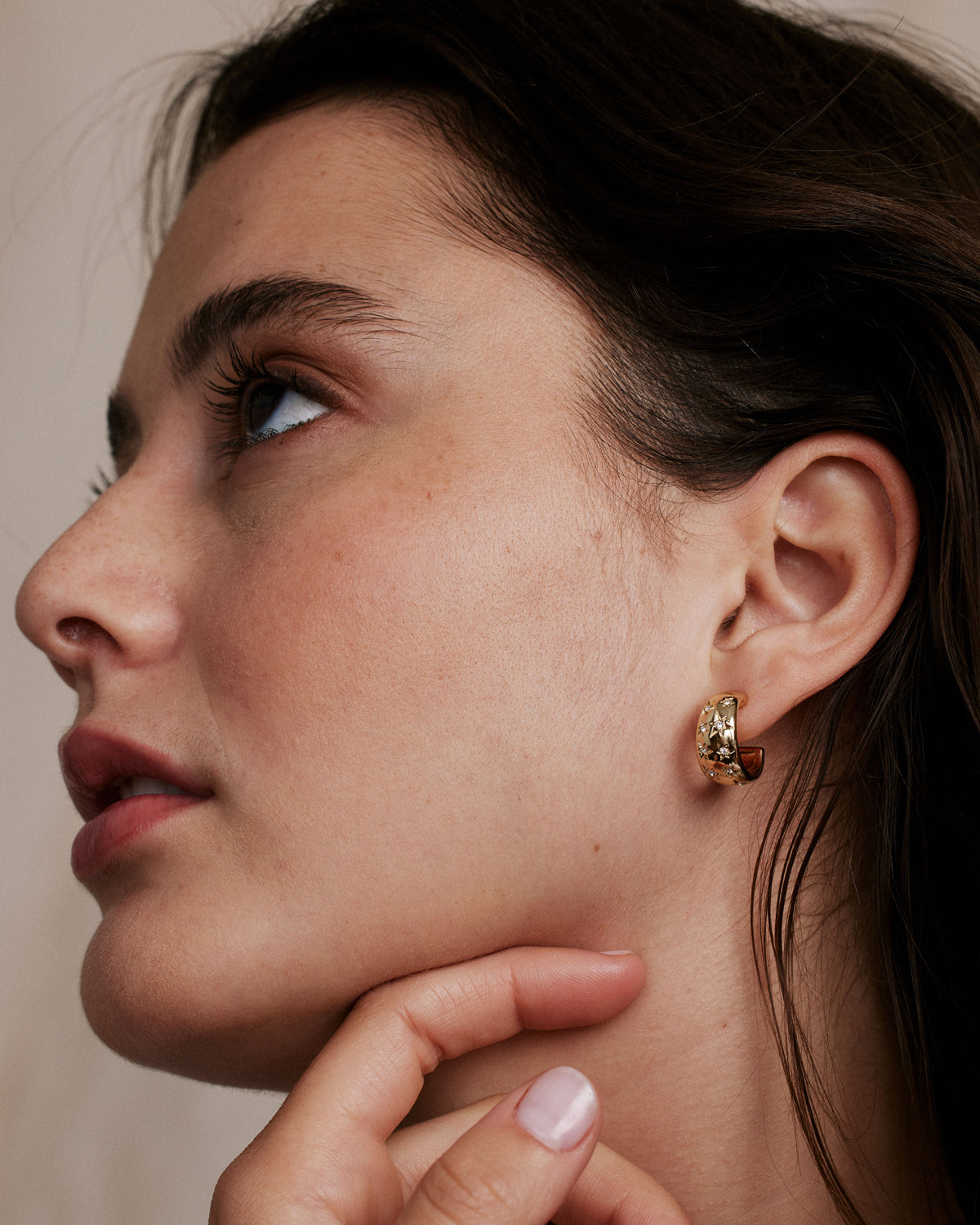 Bryan Anthonys Gold To The Moon and Back Hoop Earrings On Model