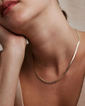 Bryan Anthonys Layers of You Paved Gold Herringbone Chain Necklace On Model