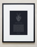 Bryan Anthonys Home Decor Aquarius Zodiac Symbol Framed Graphic Print Black Frame 20x24