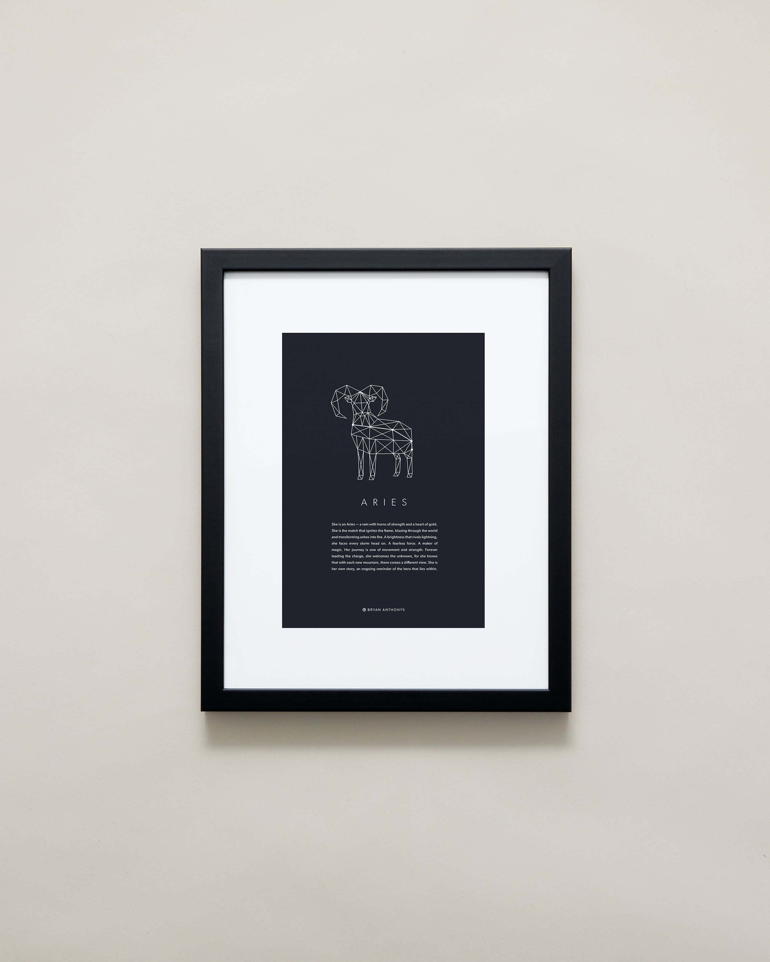Bryan Anthonys Home Decor Aries Zodiac Symbol Framed Graphic Print Black Frame 11x14