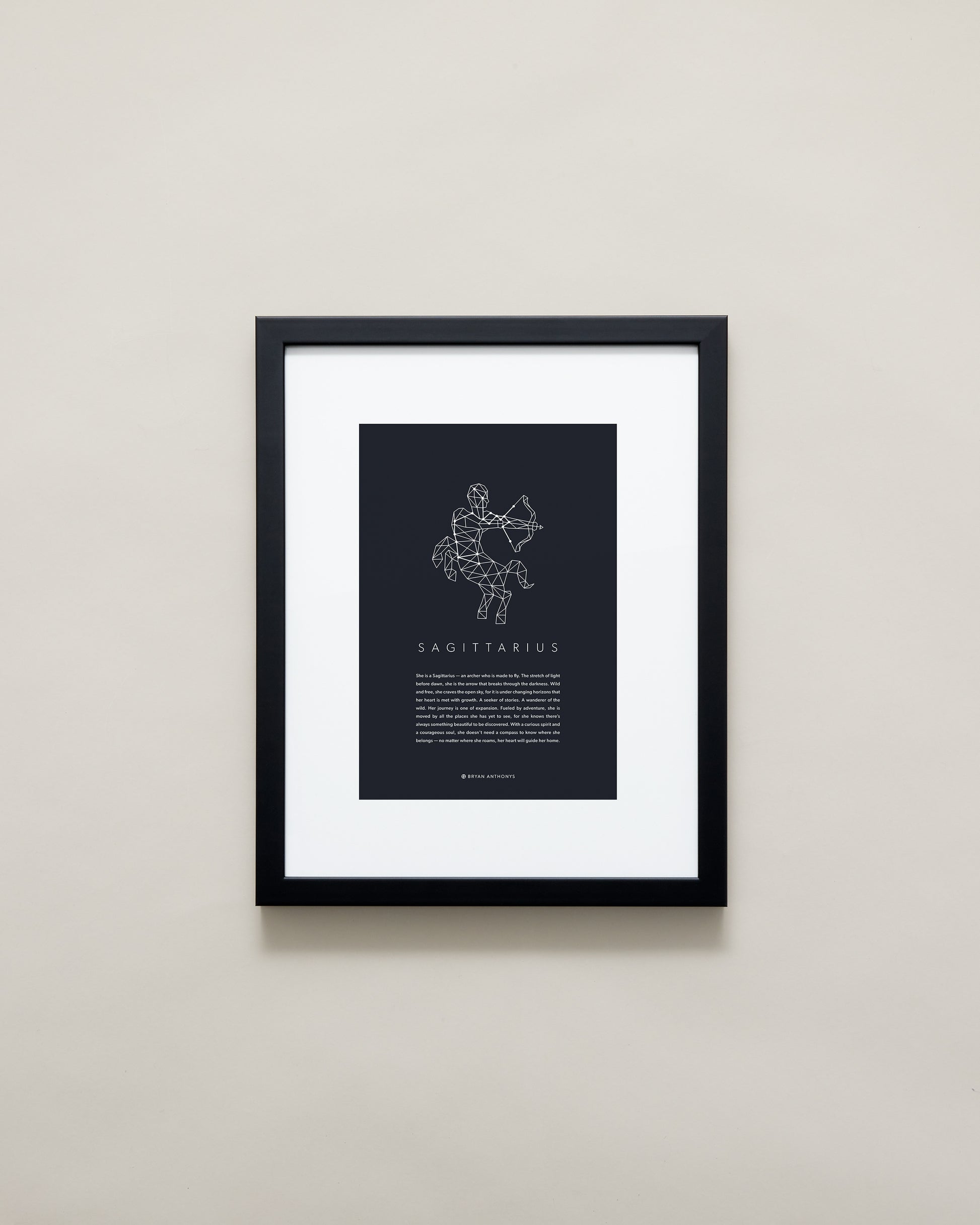 Bryan Anthonys Home Decor Sagittarius Zodiac Symbol Framed Graphic Print Black Frame 11x14