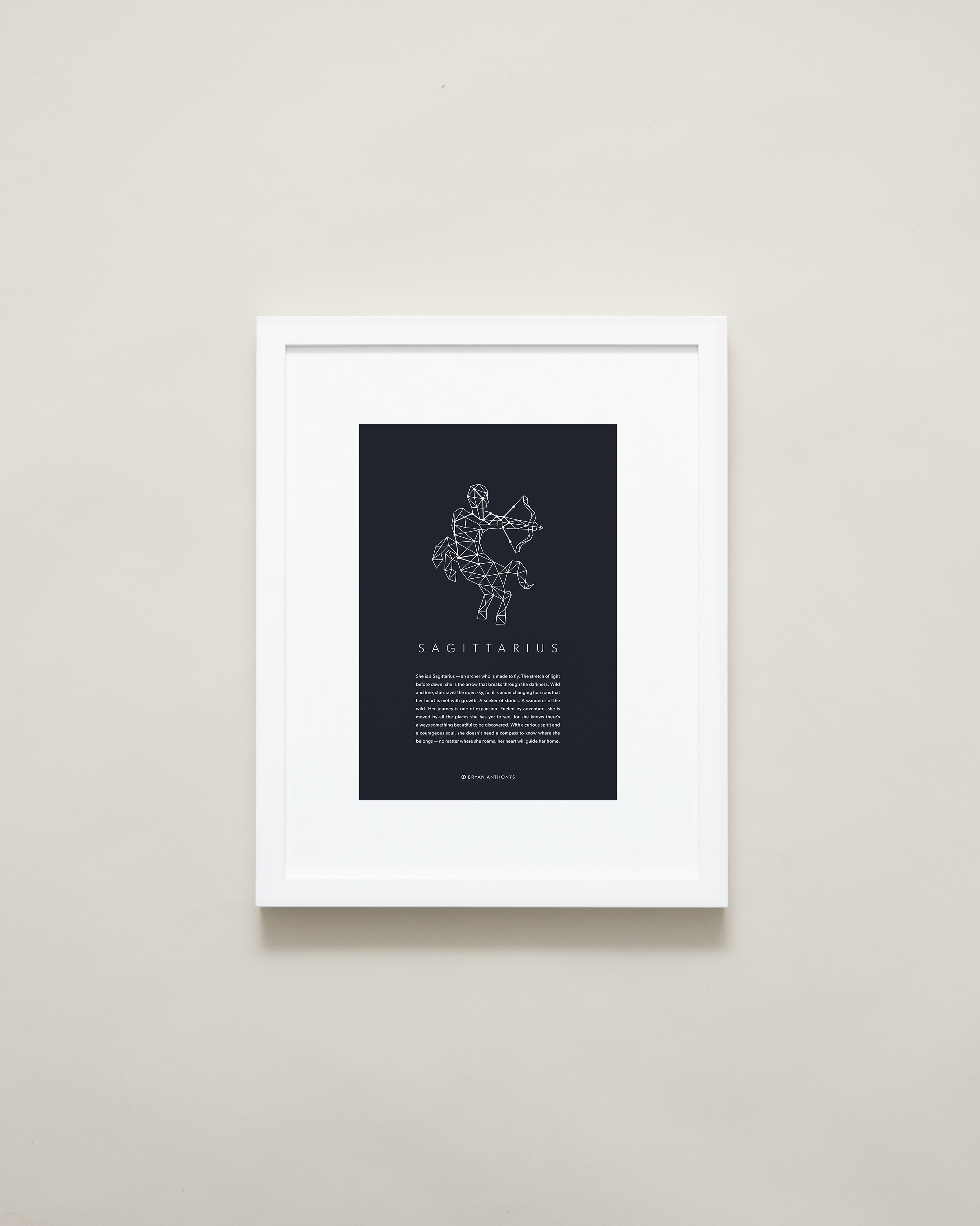 Bryan Anthonys Home Decor Sagittarius Zodiac Symbol Framed Graphic Print White Frame 11x14