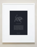 Bryan Anthonys Home Decor Taurus Zodiac Symbol Framed Print White Frame 20x24
