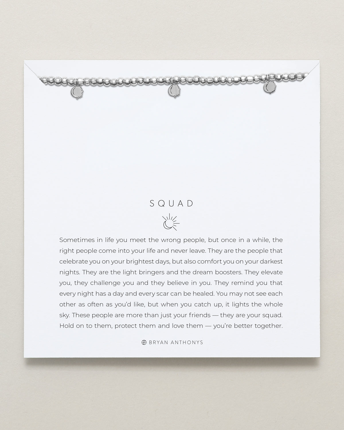 Squad Beaded Icon Bracelet in silver finish