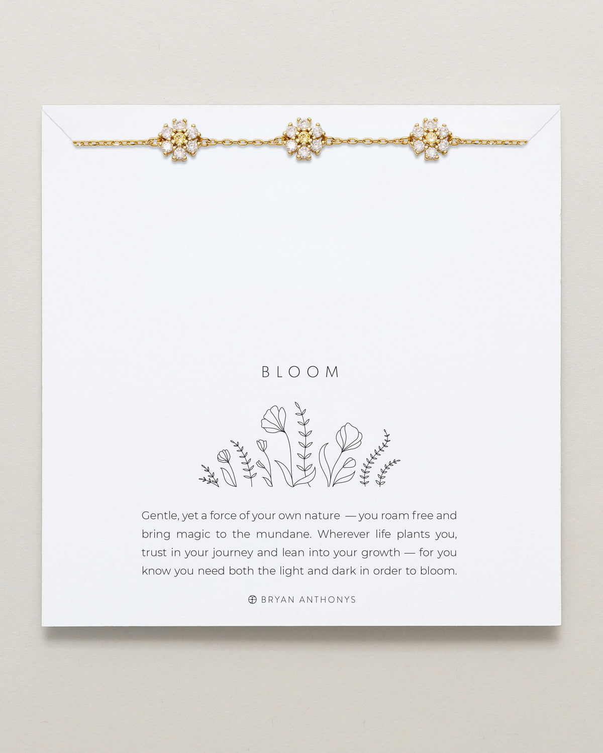 Bryan Anthonys Bloom Gold Statement Bracelet On Card