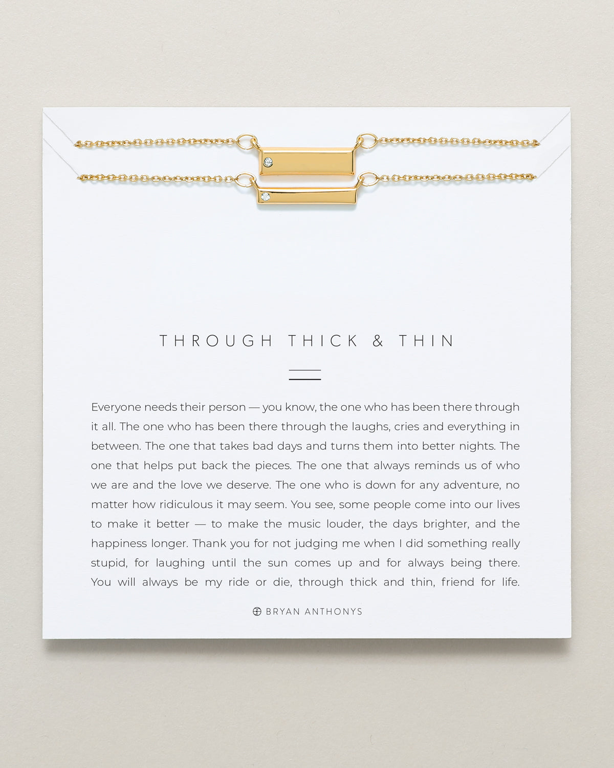Bryan Anthonys Through Thick and Thin Gold Bracelet Set On Card