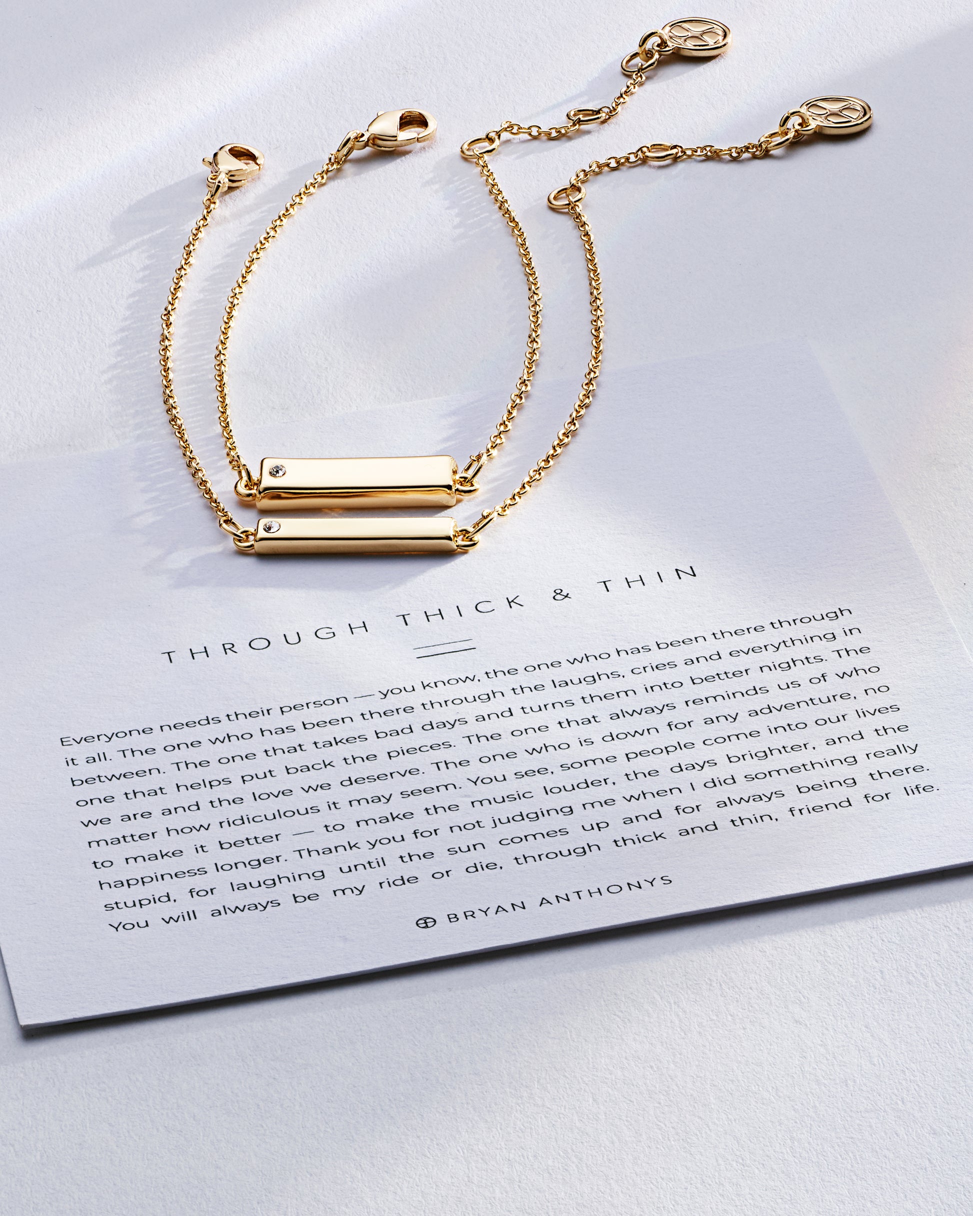 Bryan Anthonys Through Thick And Thin Gold Bracelet On Card