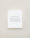 Bryan Anthonys Home Decor Find Your Fire Modern Hand-Stretched Canvas Matte White 11x14