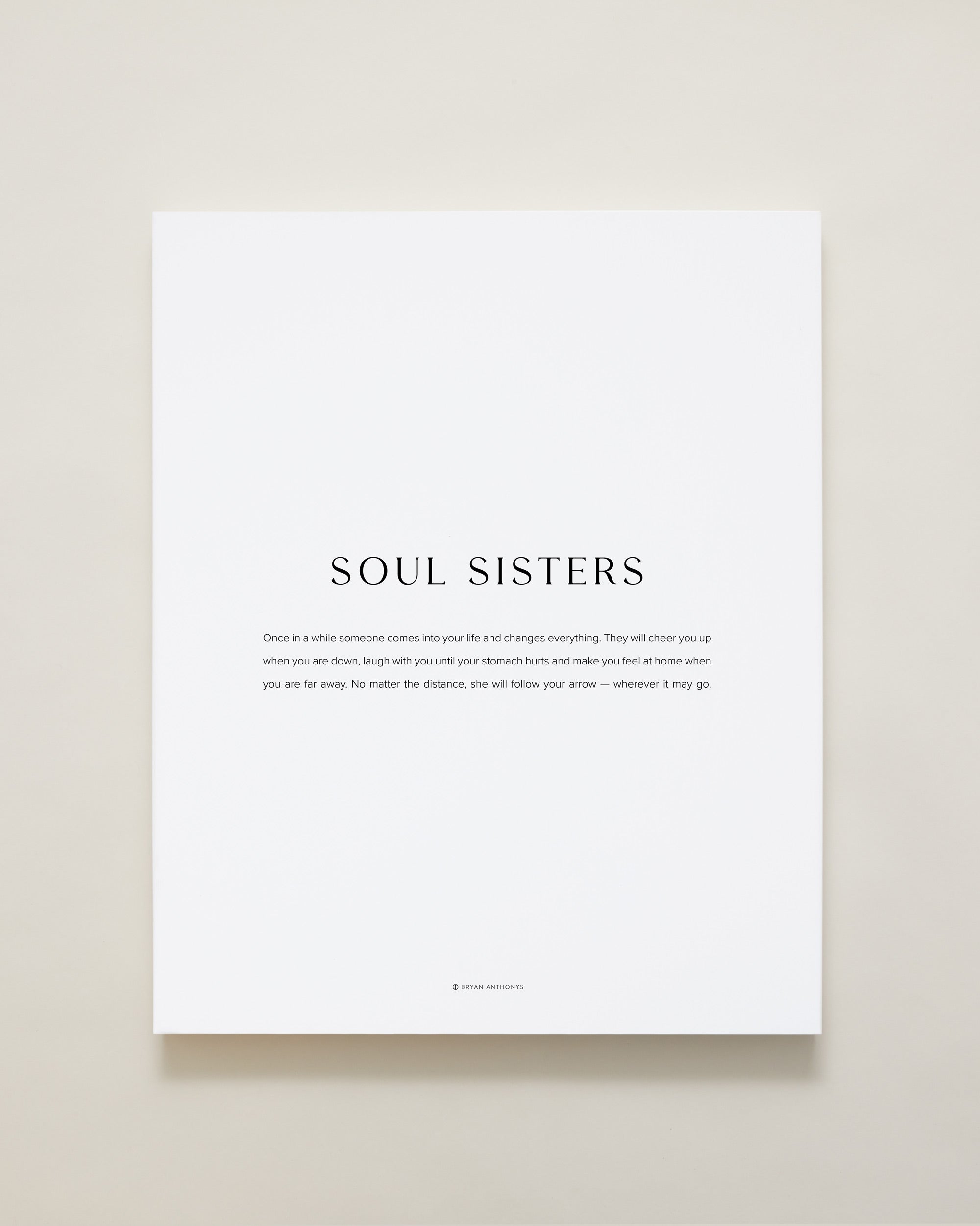 Bryan Anthonys Home Decor Soul Sisters Modern Canvas Hand-Stretched Matte White 16x20