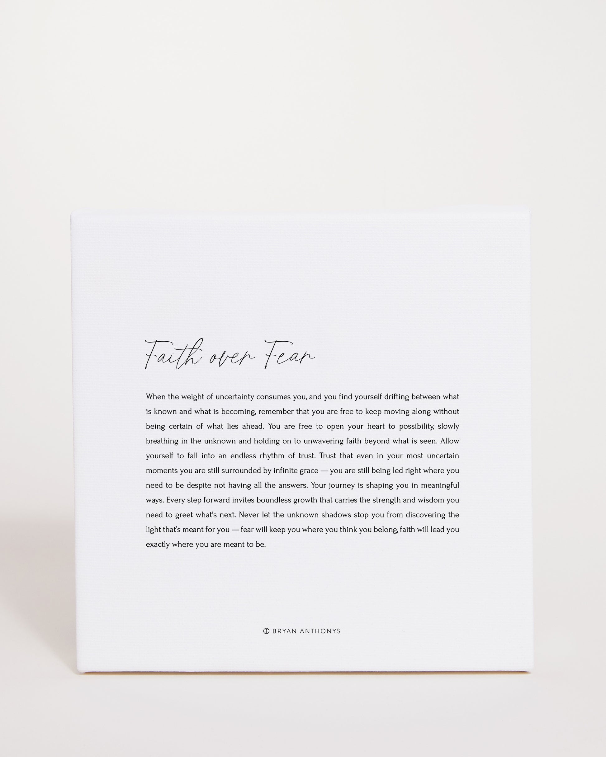 Bryan Anthonys Home Decor Faith Over Fear Script Mini Canvas 6x6 Front View