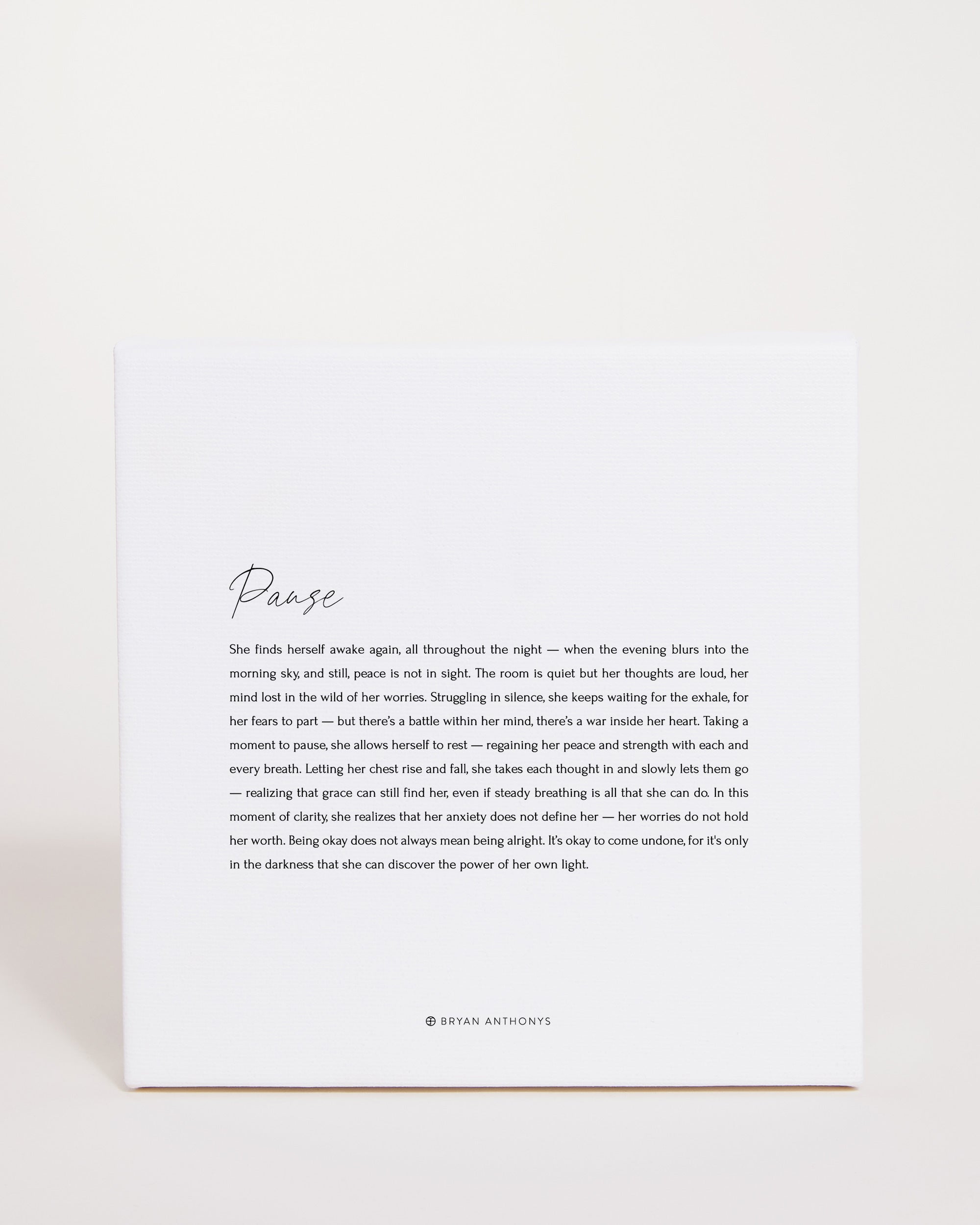 Bryan Anthonys Home Decor Pause Script Mini Canvas 6x6 Front View