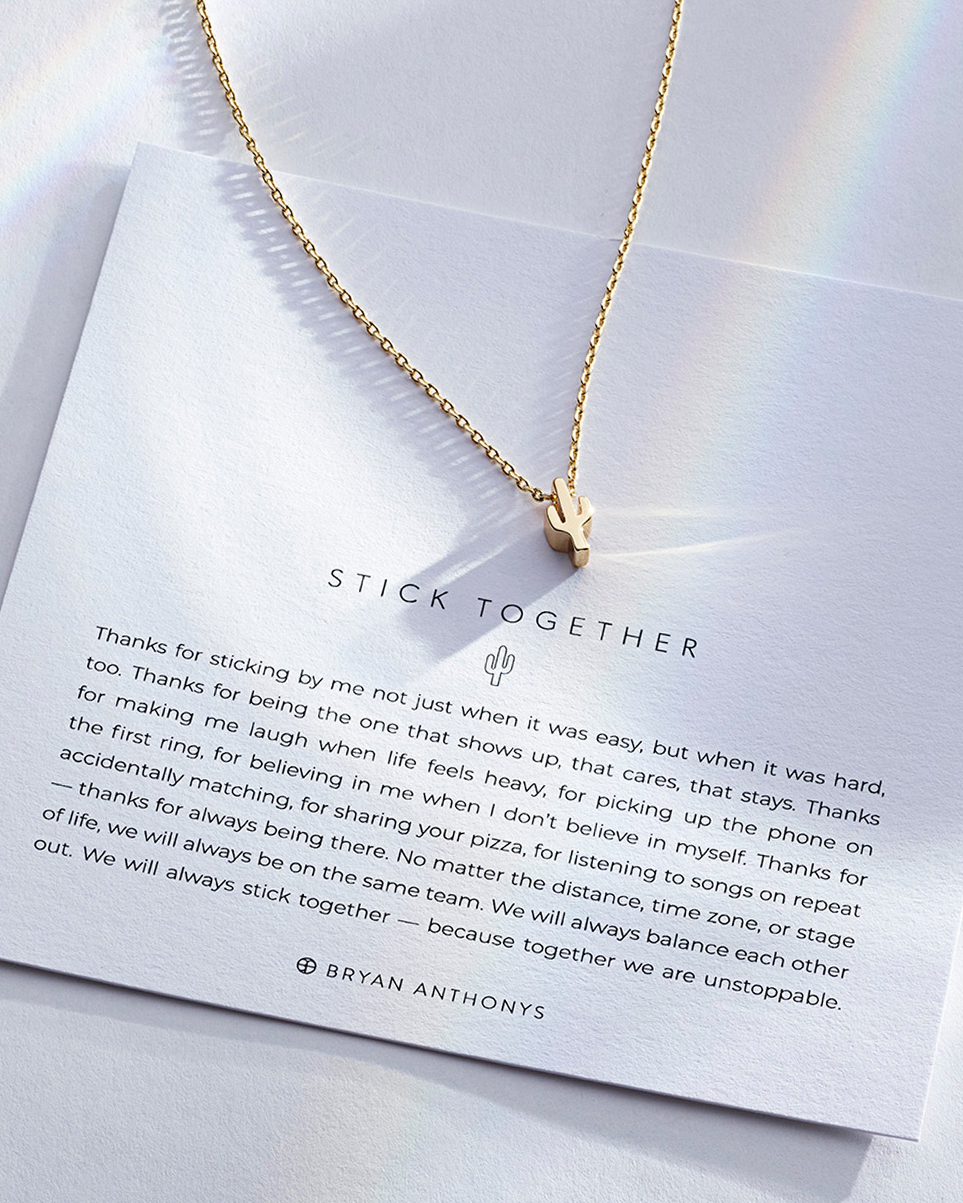 Bryan Anthonys Stick Together Gold Necklace Dynamic On Card