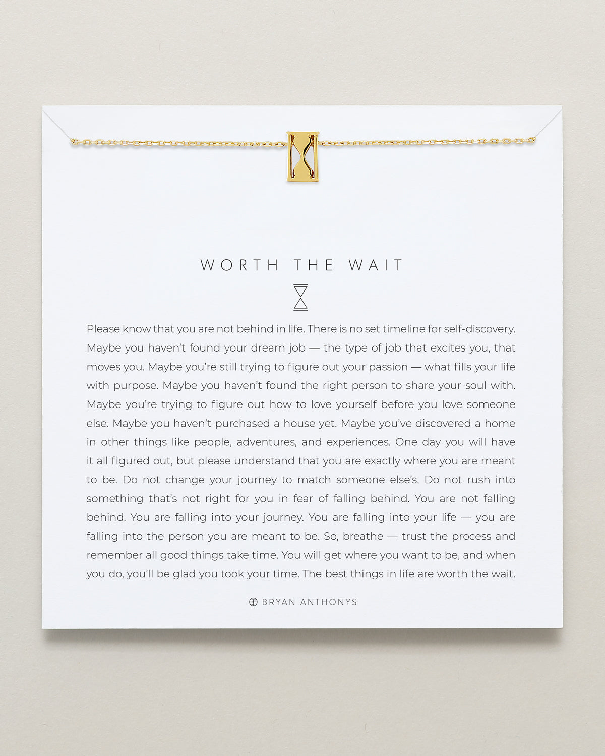 Bryan Anthonys Worth The Wait Gold Necklace On Card