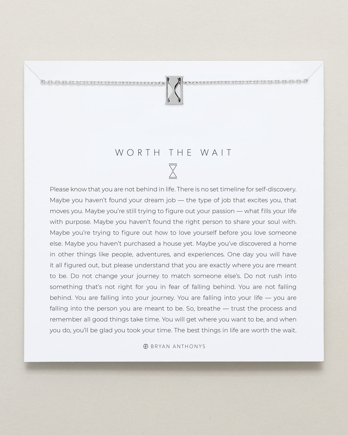 Bryan Anthonys Worth The Wait Silver Necklace On Card