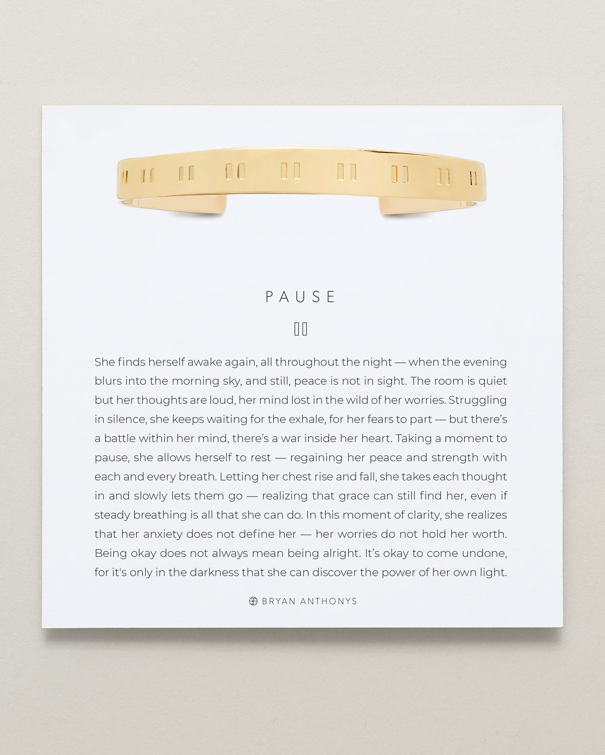 Pause Engraved Cuff | Bryan Anthonys