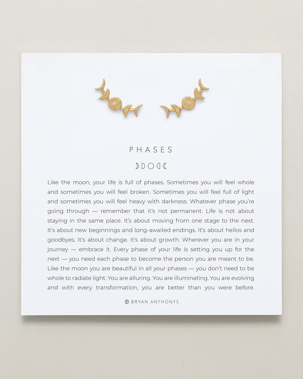 Phases Earring Climbers on card