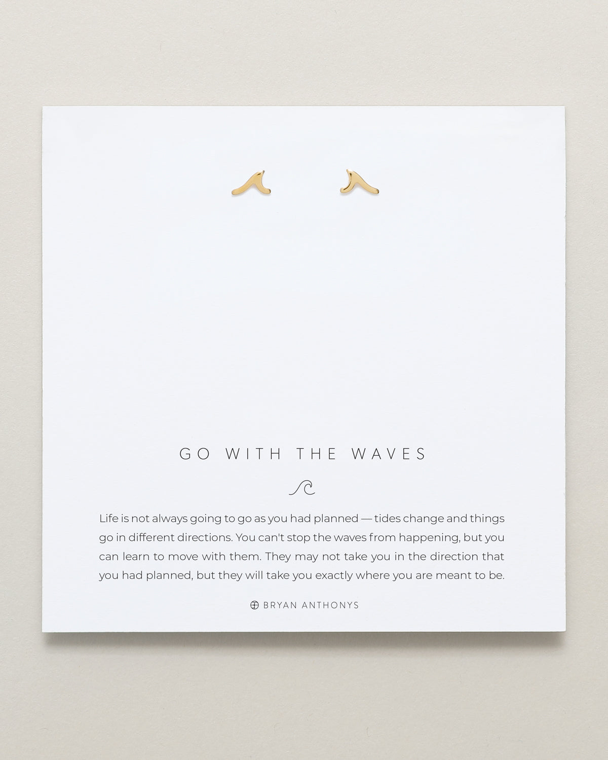 Bryan Anthonys Go With The Waves Gold Earrings On Card