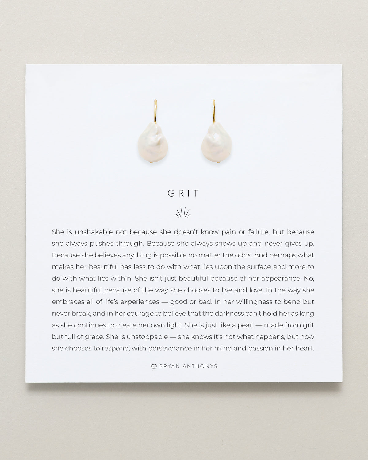 Bryan Anthonys Grit Gold Drop Earrings On Card
