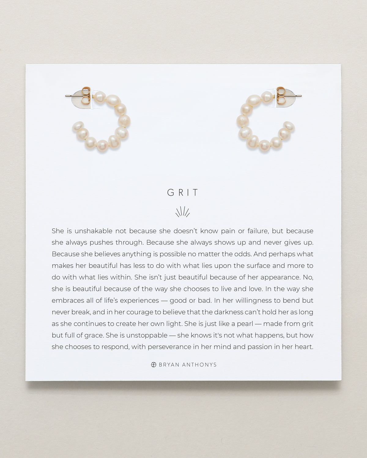  Bryan Anthonys Grit Seed Pearl Gold Mini Hoop Earrings On Card