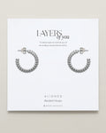 Bryan Anthonys Layers of You Silver Aligned Beaded Hoops On Card