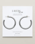 Bryan Anthonys Layers of You Silver Unstoppable Maxi Hoops On Card