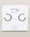 Bryan Anthonys Layers of You Silver Unstoppable Midi Hoops On Card