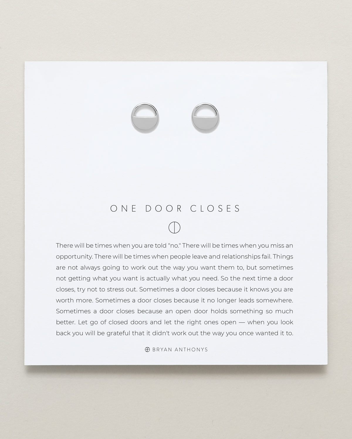 Bryan Anthonys One Door Closes Silver Earring On Card