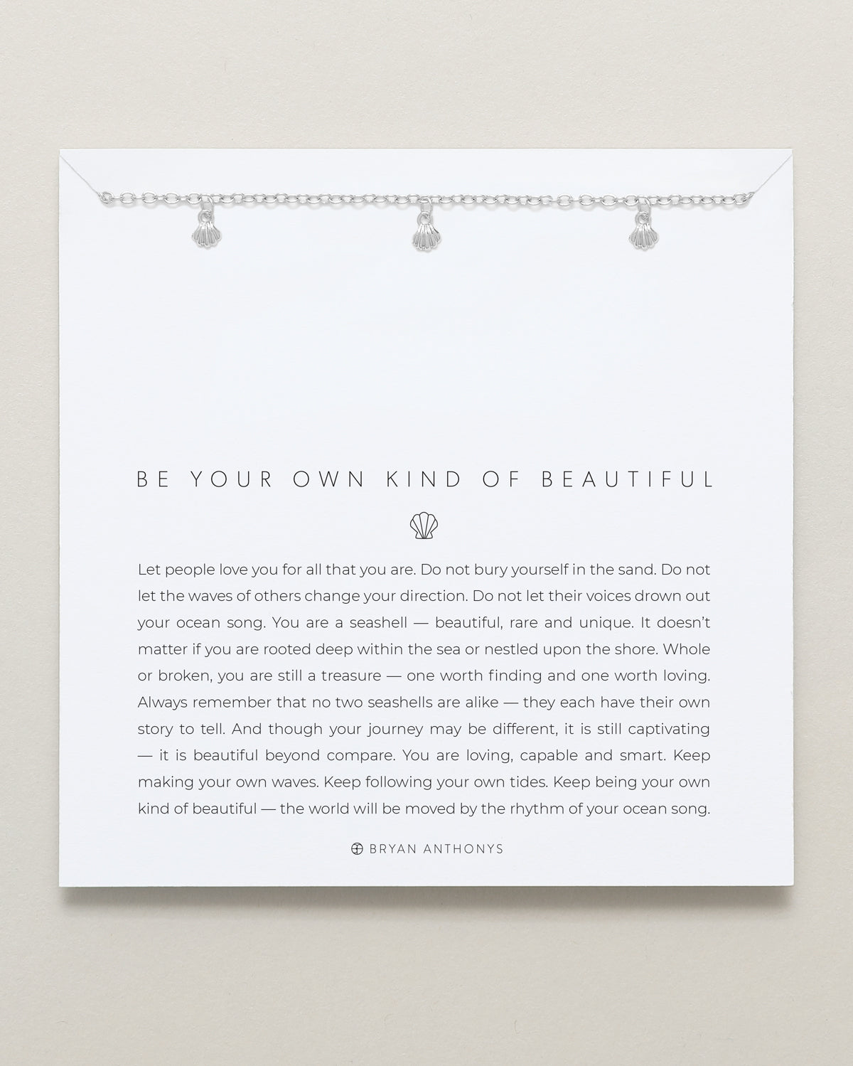 Bryan Anthonys Be Your Own Kind Of Beautiful Silver Necklace On Card