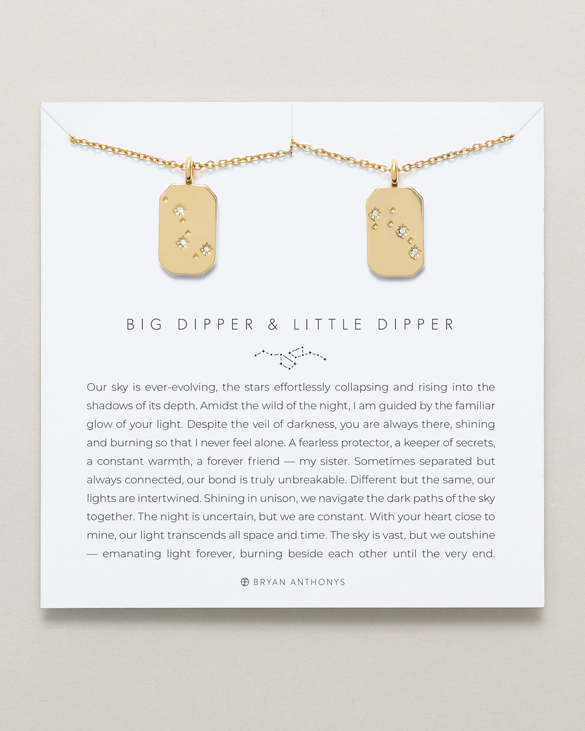 bryan anthonys big dipper little dipper sister necklace set 14k gold