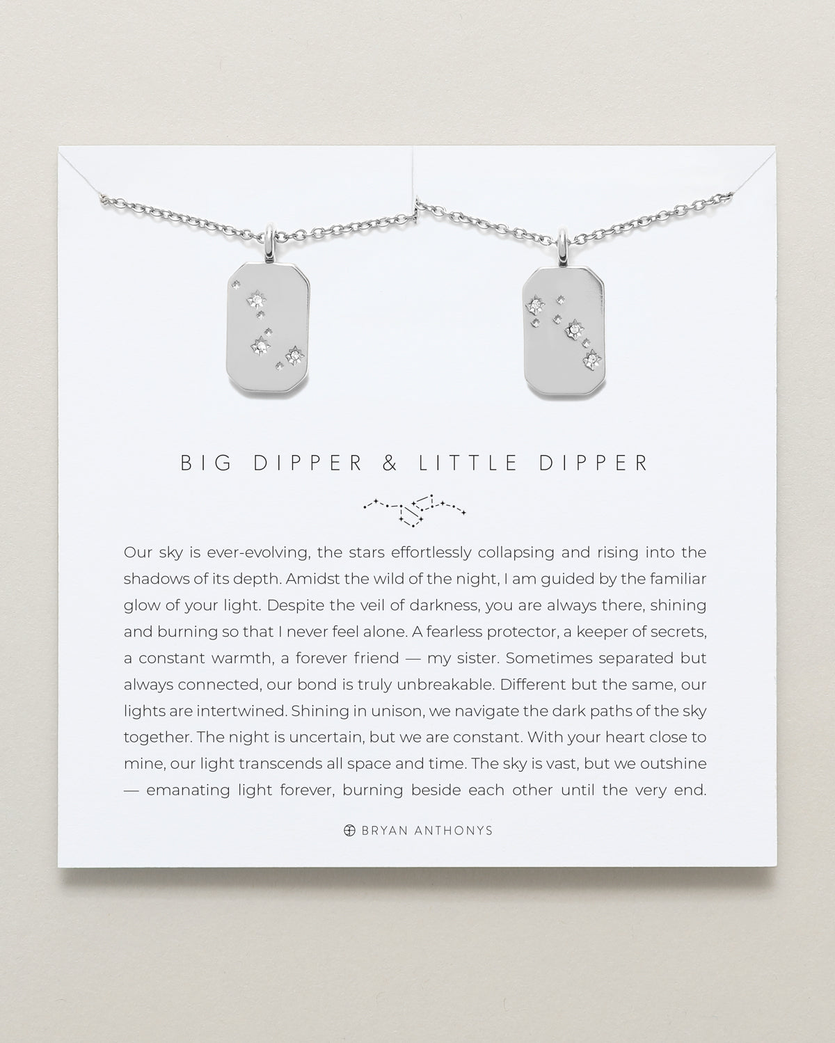 bryan anthonys big dipper little dipper sister necklace set silver