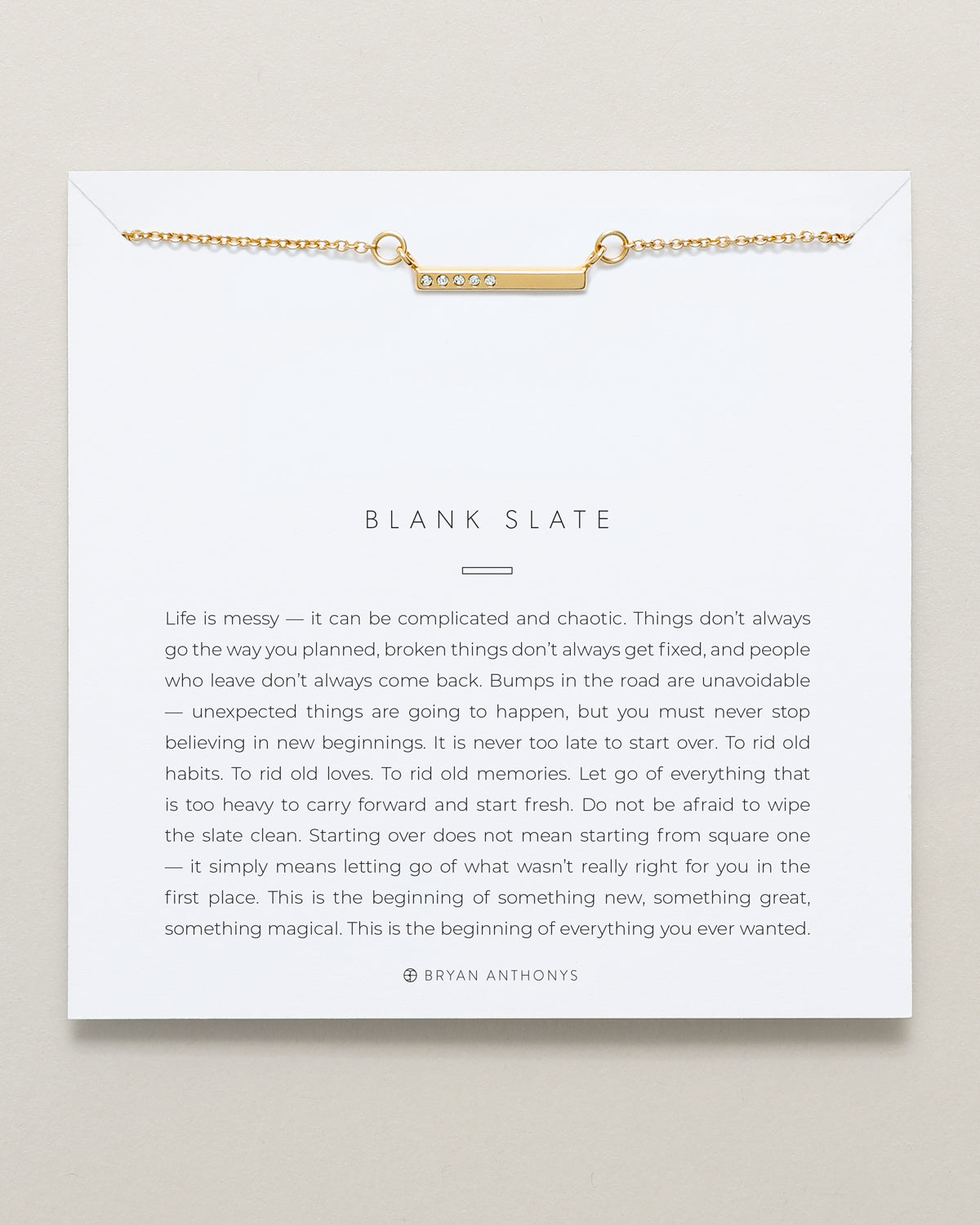 Bryan Anthonys dainty blank slate bar necklace 14k gold