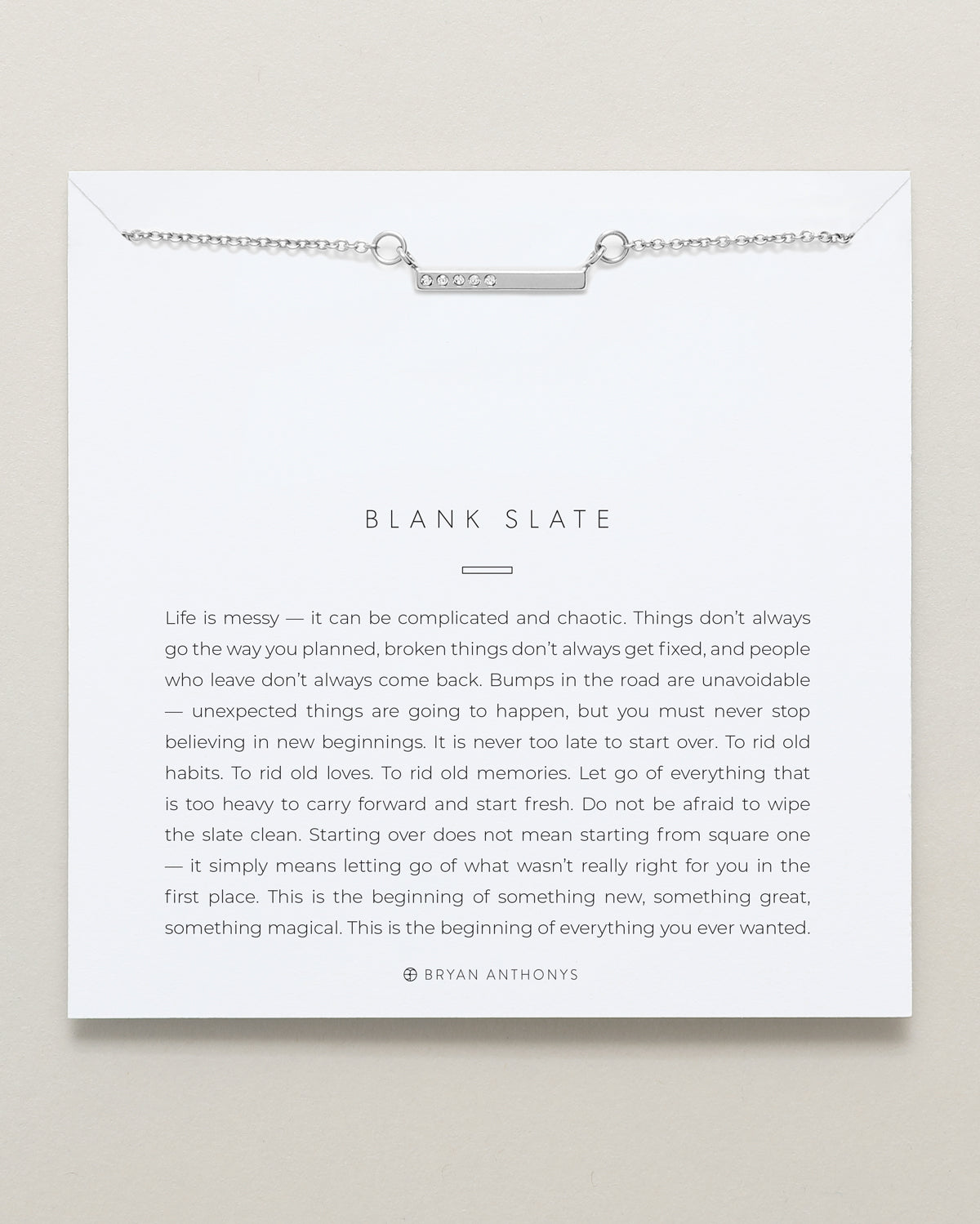 Bryan Anthonys dainty blank slate bar necklace silver