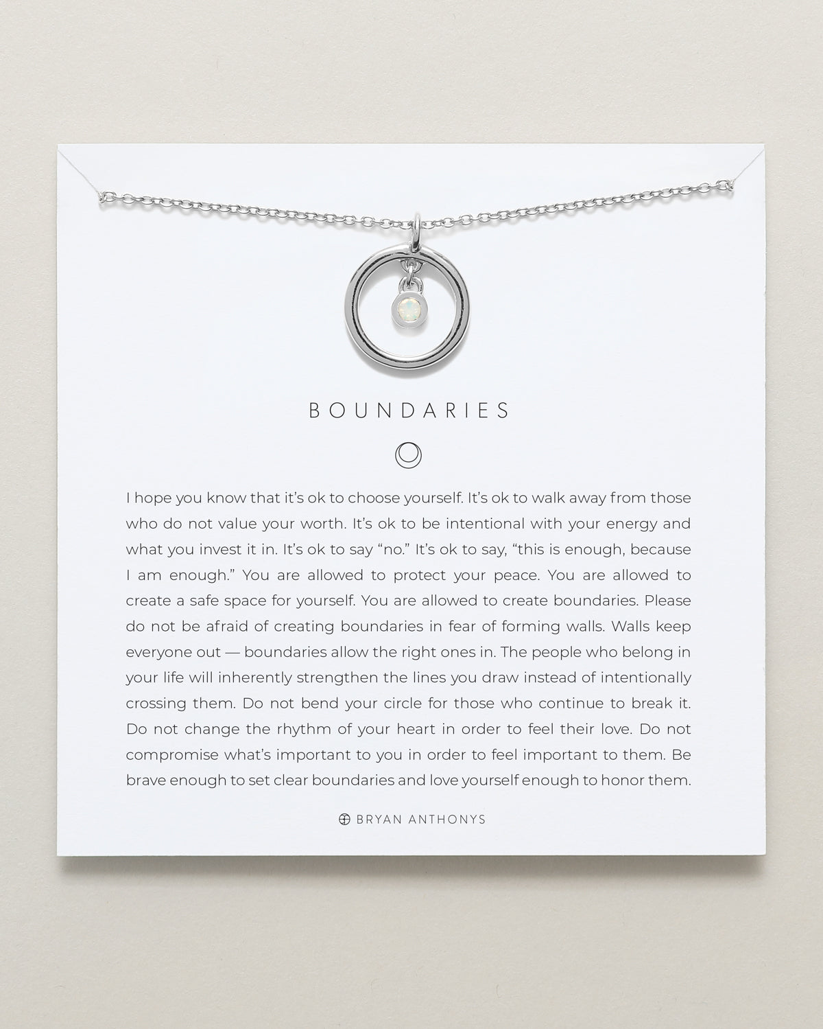Bryan Anthonys dainty boundaries necklace silver white opal