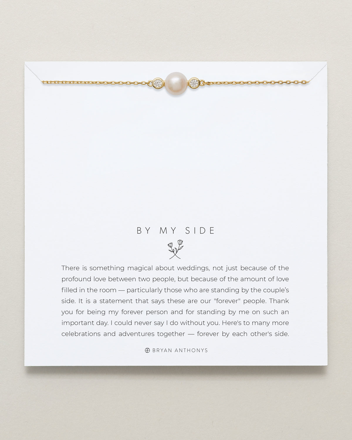 Bryan Anthonys By My Side Pearl Gold Necklace On Card