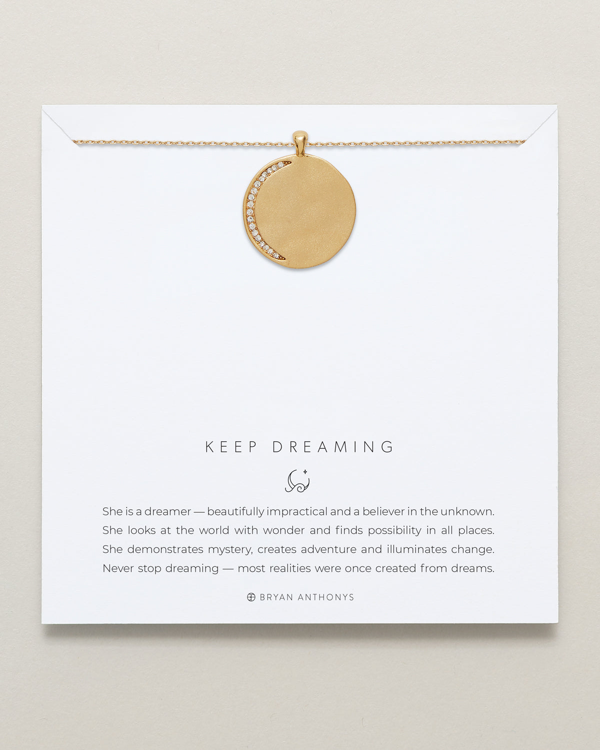 Keep Dreaming Necklace on card