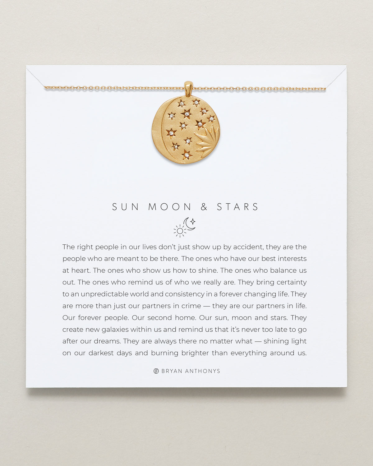 Sun Moon & Stars Necklace carded