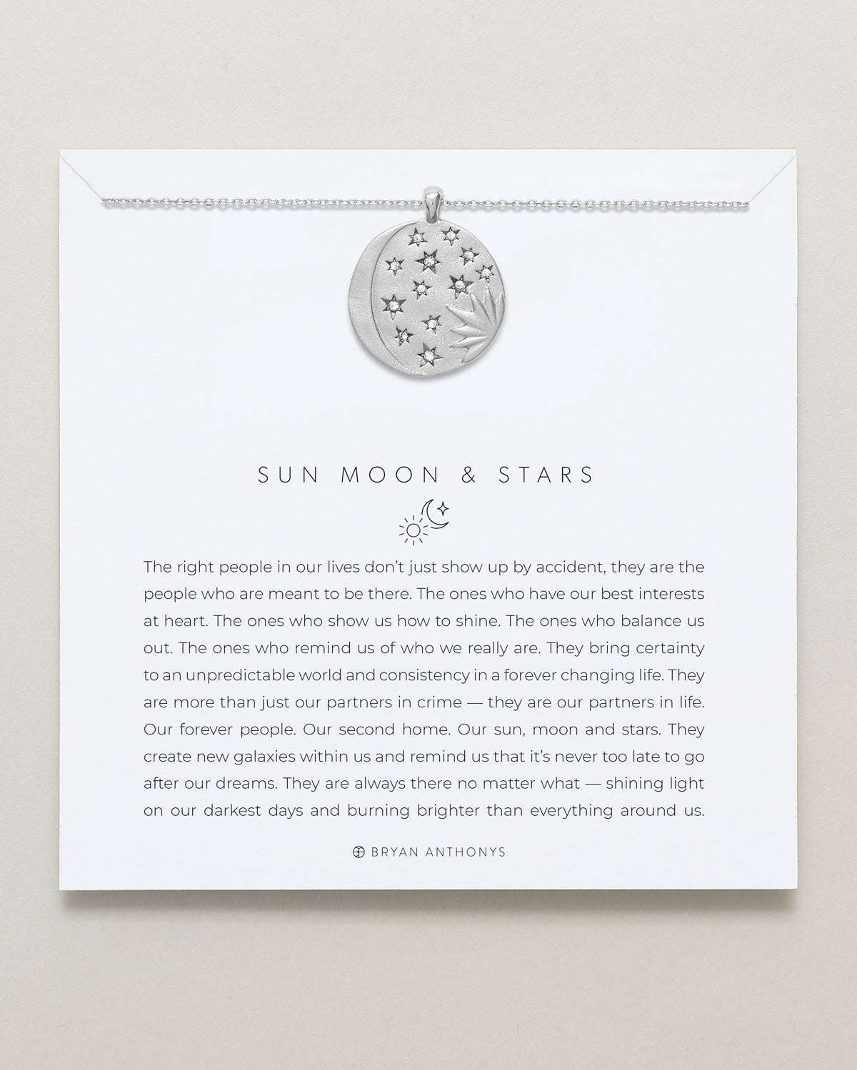 Sun Moon & Stars Necklace carded