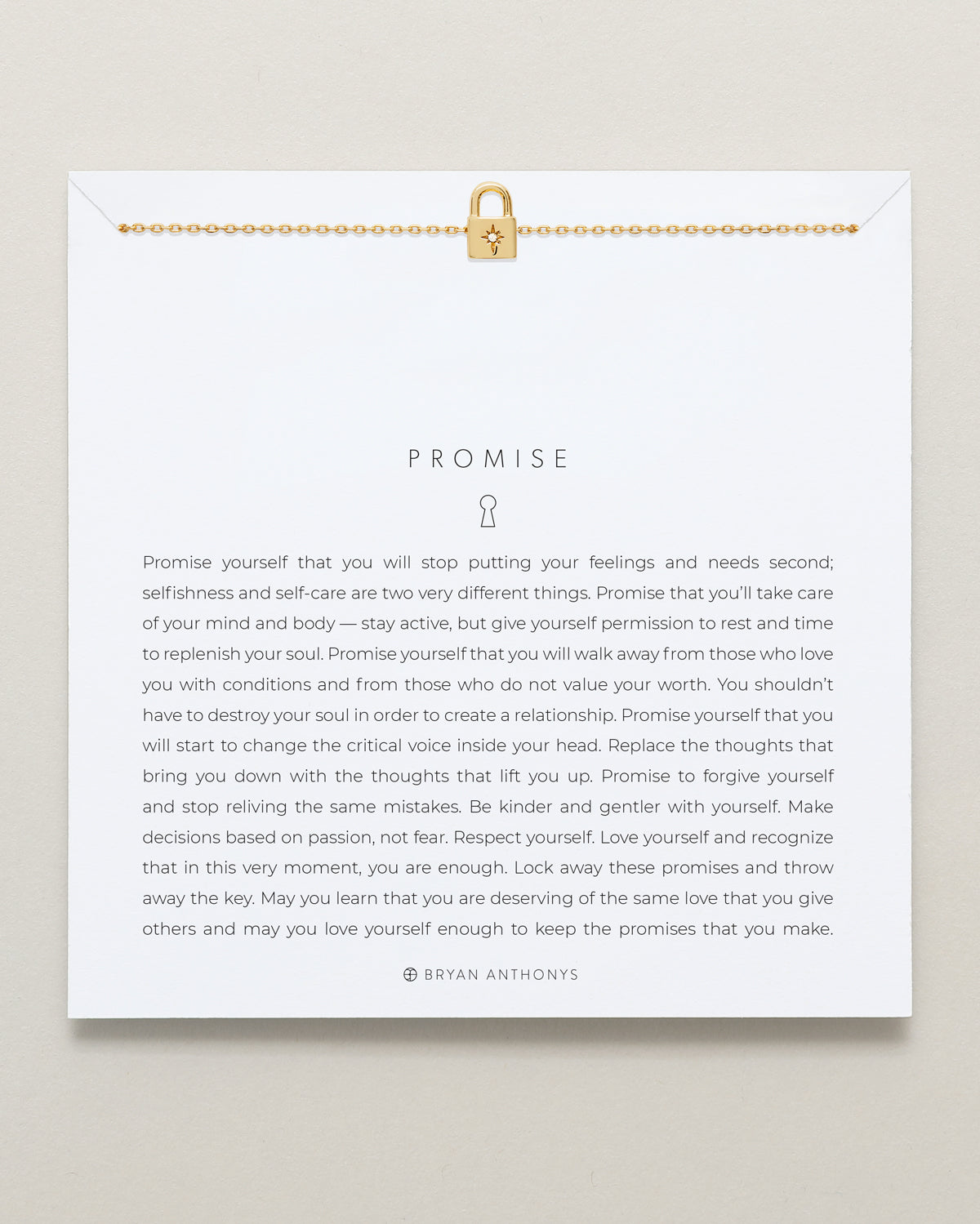 Bryan Anthonys Promise Gold Icon Necklace Set On Card