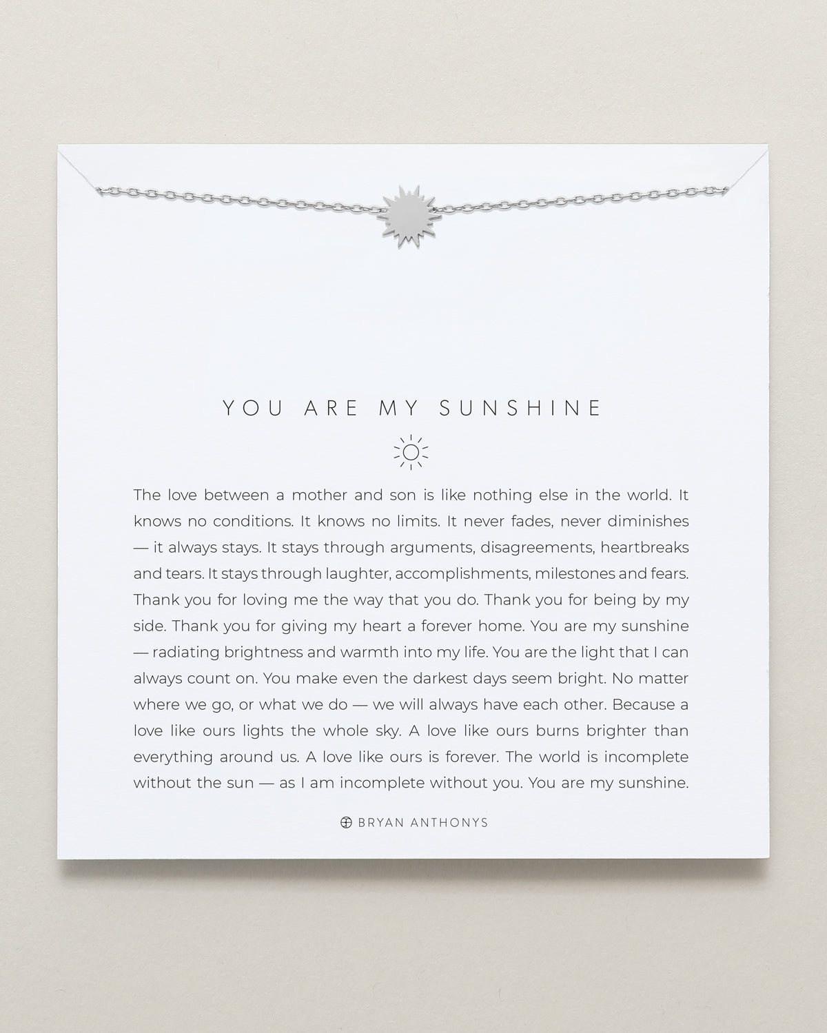 You Are My Sunshine Icon Necklace | Bryan Anthonys