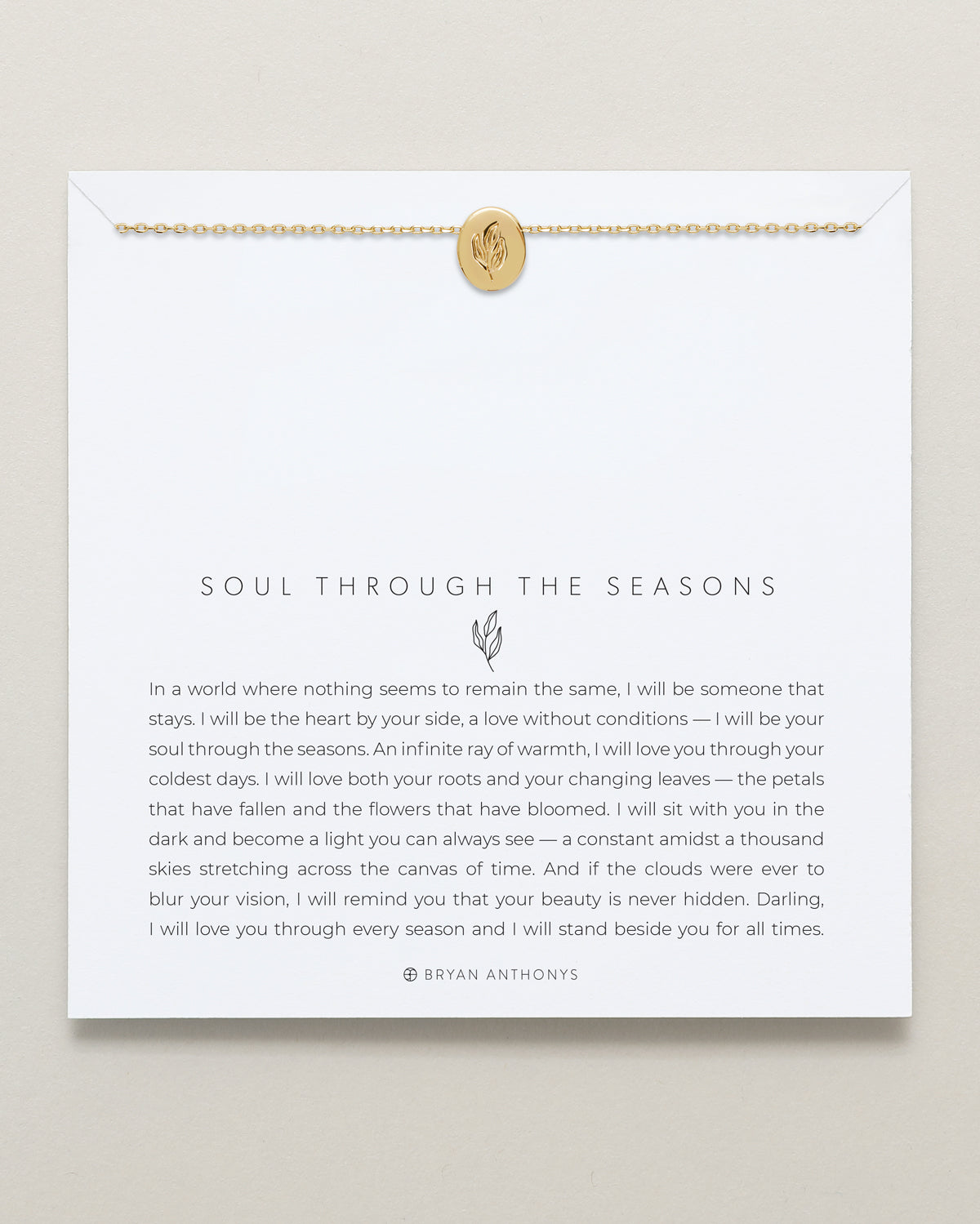 Bryan Anthonys Soul Through The Seasons Gold Necklace On Card