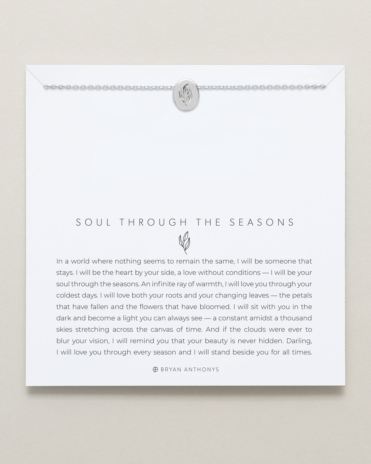 Bryan Anthonys Soul Through The Seasons Silver Necklace On Card