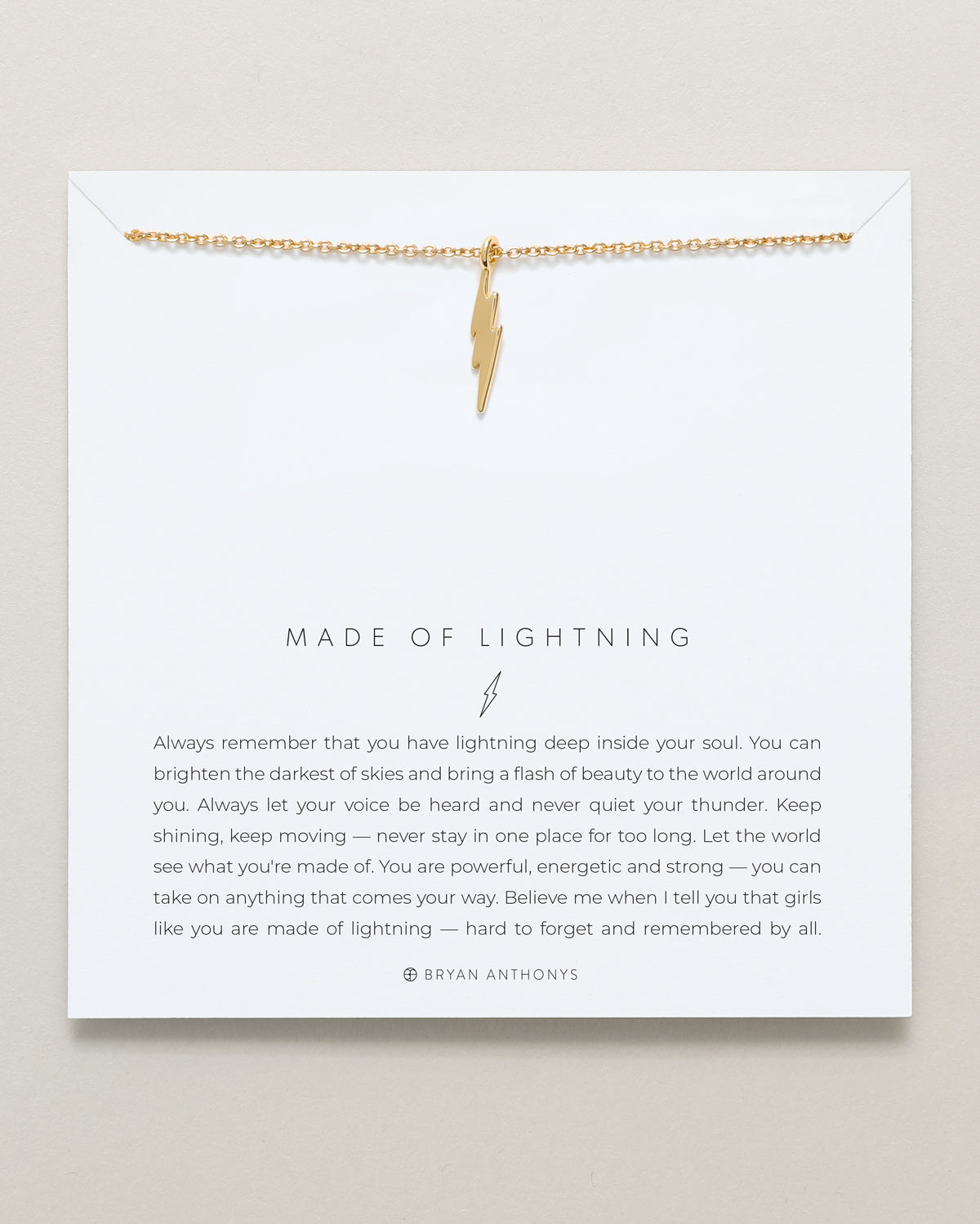Bryan Anthonys dainty made of lightning bolt necklace 14k gold