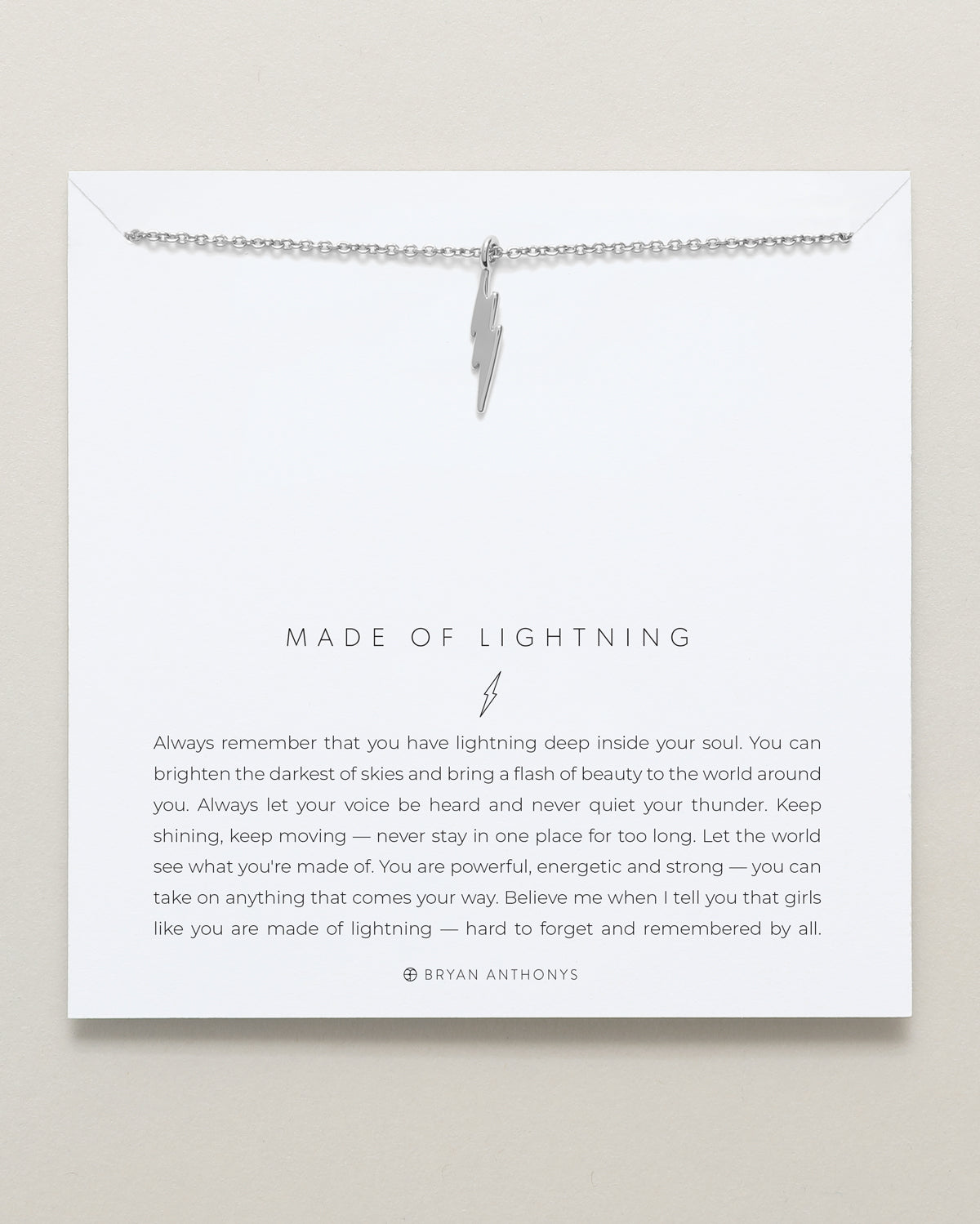 Bryan Anthonys dainty made of lightning bolt necklace silver