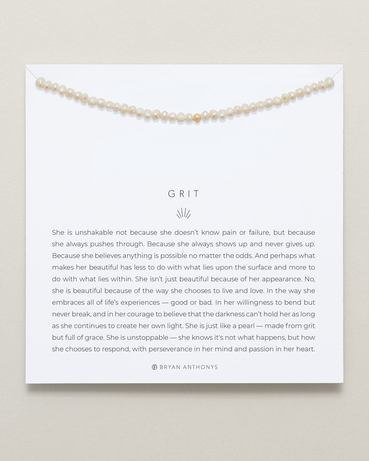 Bryan Anthonys Grit Seed Pearl Necklace On Card