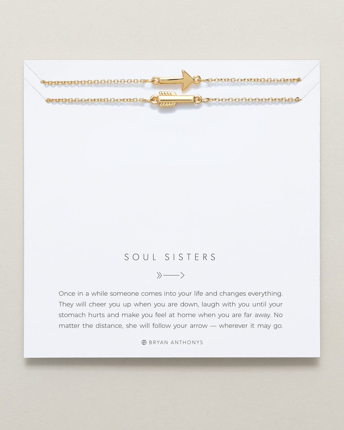Bryan Anthonys dainty soul sisters best friend arrow necklaces set 14k gold